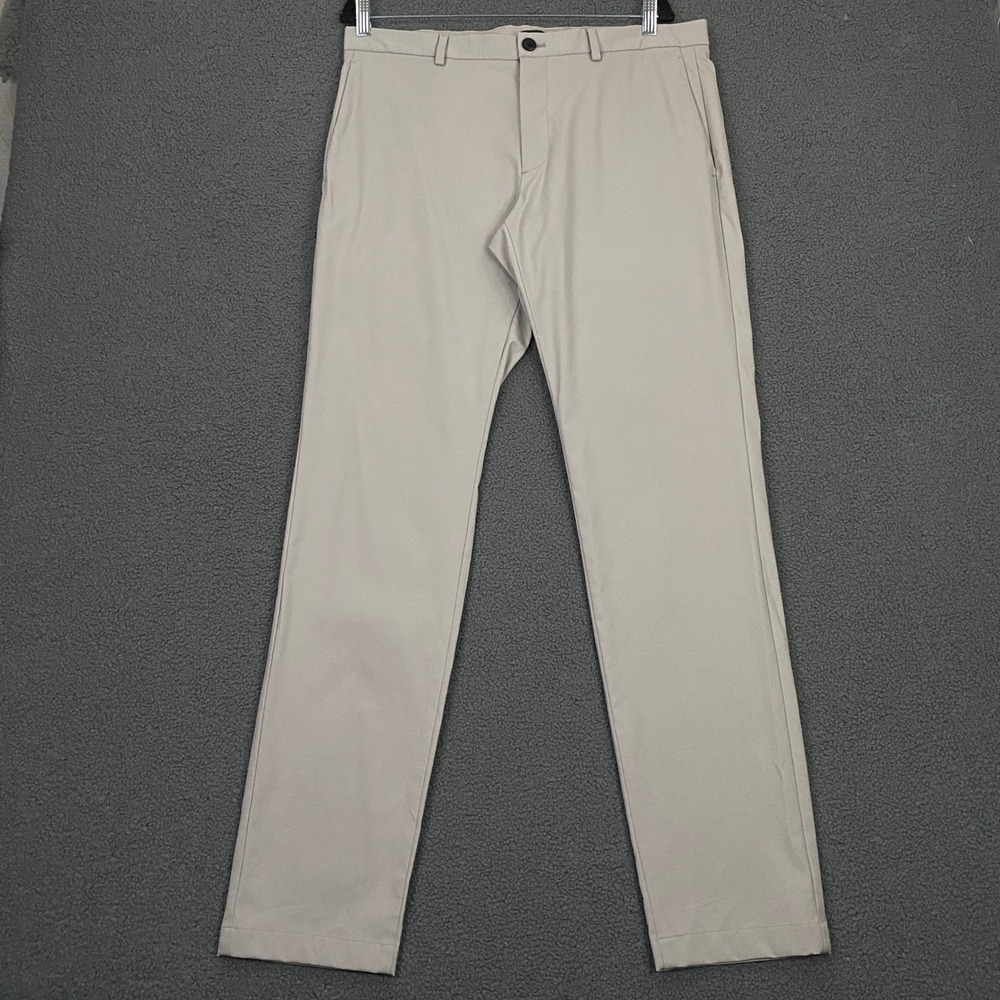 Theory Zaine SW Neoteric Pants Men 34x33 Gray Slim Fit Performance Stretch Chino